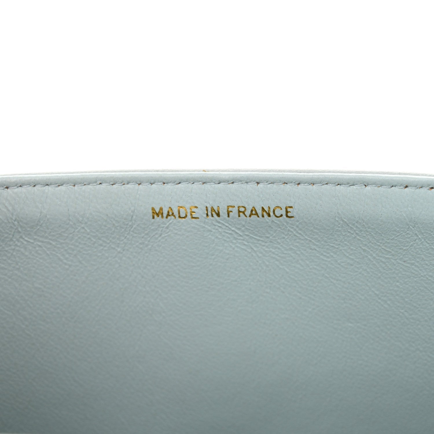 Lambskin Quilted Medium Double Flap Light Blue