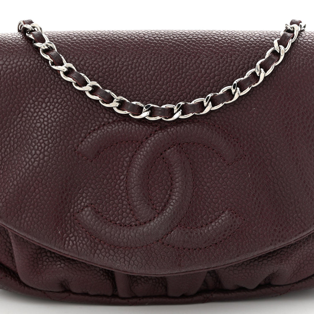 Caviar Half Moon Wallet On Chain WOC Bordeaux