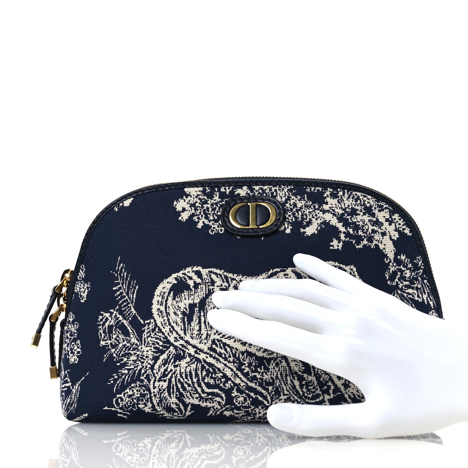 Embroidered Toile De Jouy 30 Montaigne Cosmetic Pouch Blue
