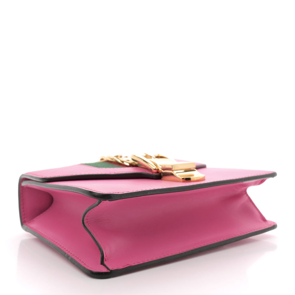 Vitello Fontanella Web Mini Sylvie Chain Shoulder Bag Pink Tropical Flower