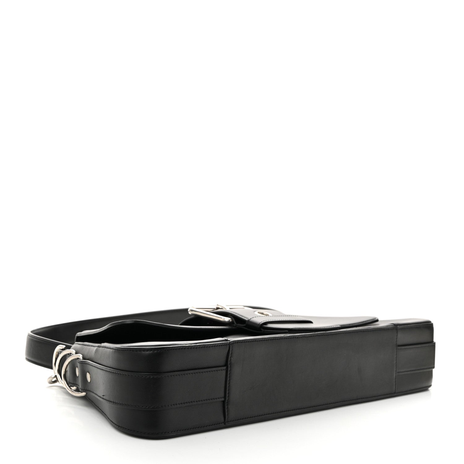 Smooth Calfskin Large Lindsay Shoulder Bag Black
