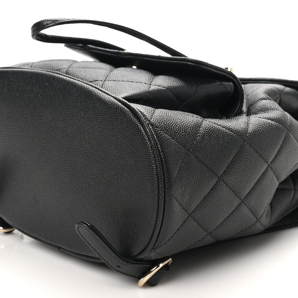 Caviar Quilted Backpack Bag Black