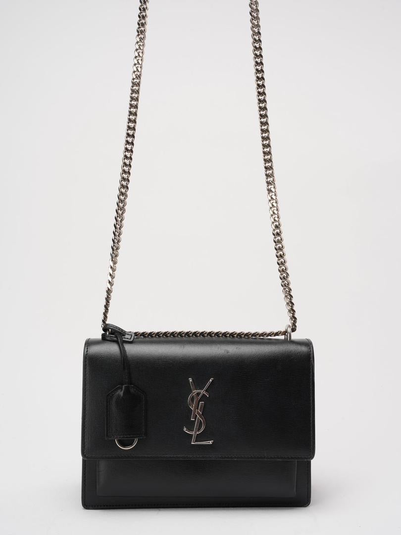 Saint Laurent Black Calfskin Medium Monogram Sunset