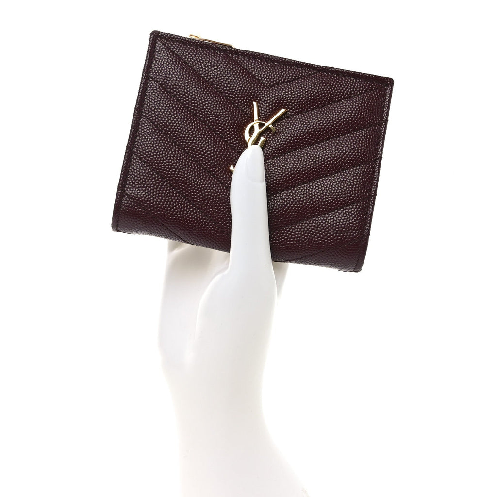 Grain De Poudre Matelasse Chevron Monogram Zipped  Case Rouge Legion