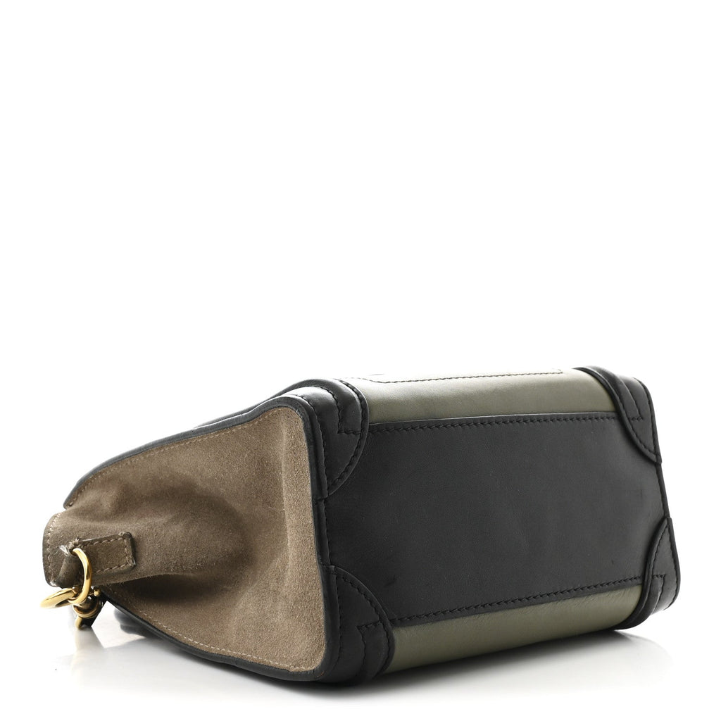 Baby Grained Calfskin Nubuck Nano Tri-Color Luggage Stone