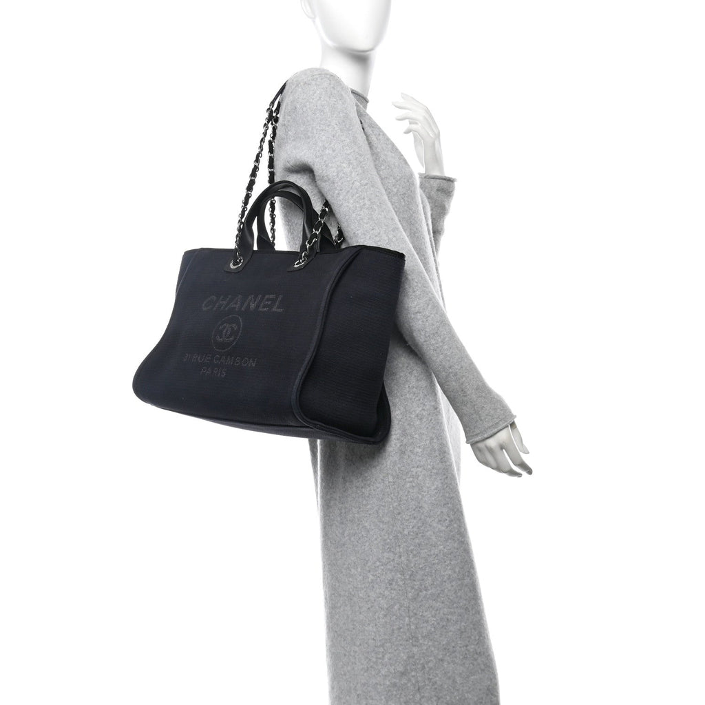 Mixed Fibers Medium Deauville Tote Dark Blue