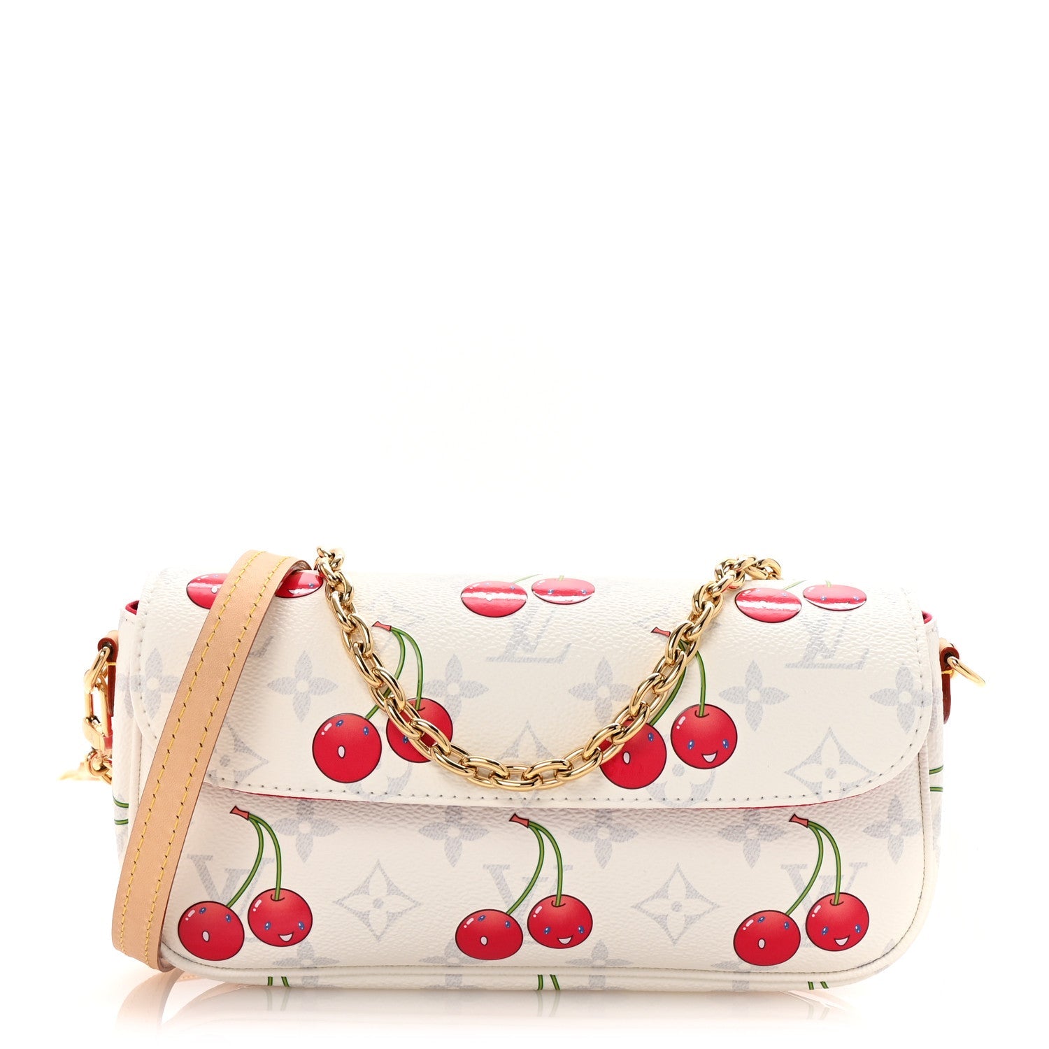 LV X TM Monogram Cerises Ivy Wallet On Chain White