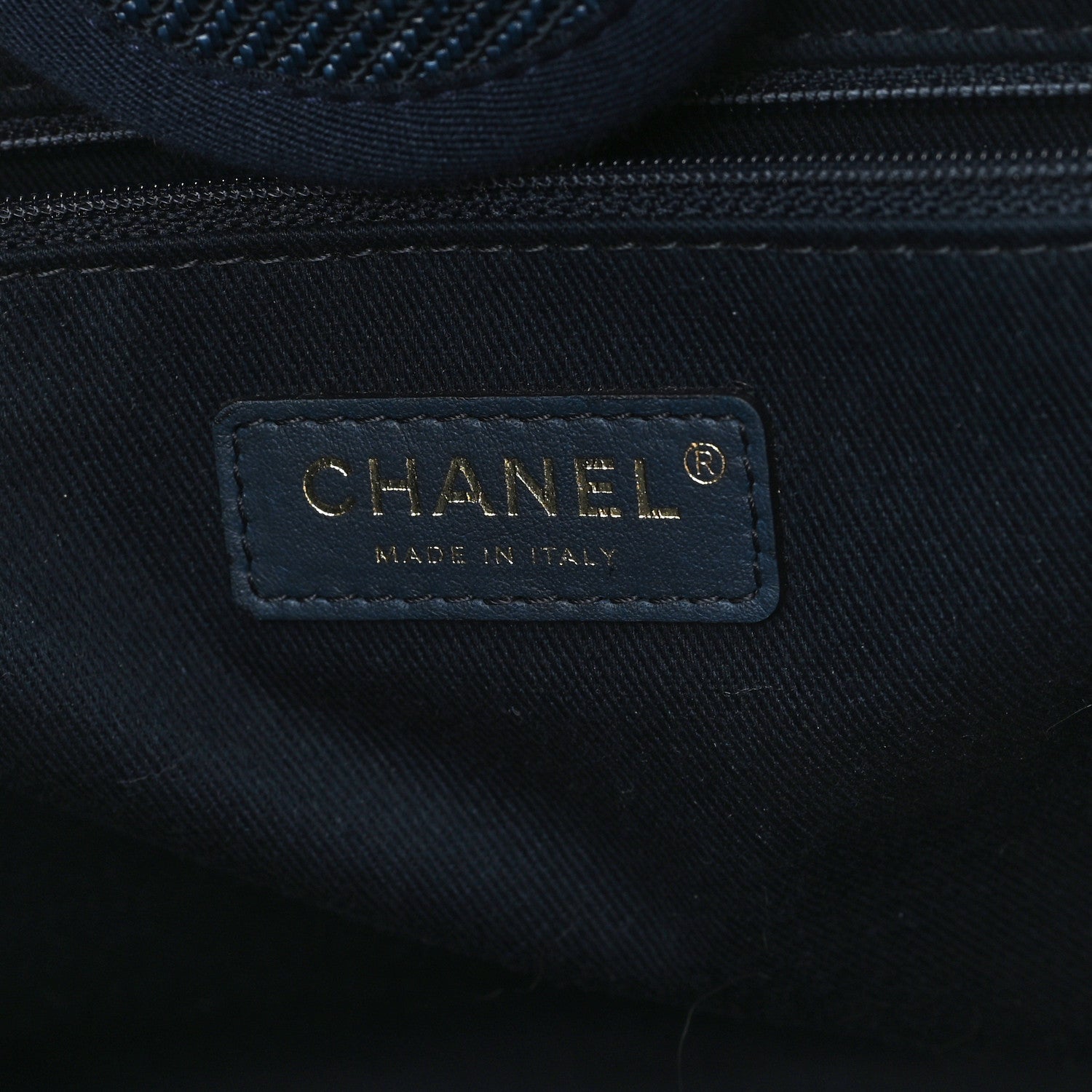 Mixed Fibers Calfskin Medium Deauville Tote Navy Blue