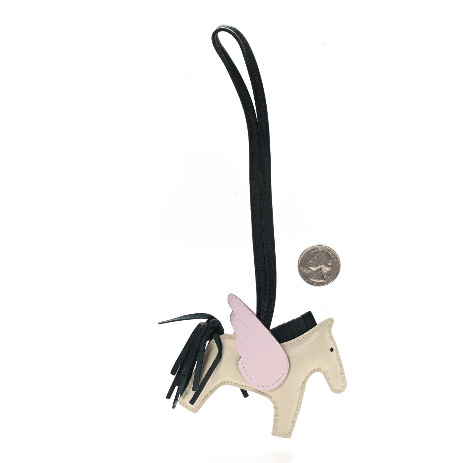 Milo Lambskin Grigri Rodeo Pegase Horse Bag Charm PM Craie Mauve Pale Vert Cypress
