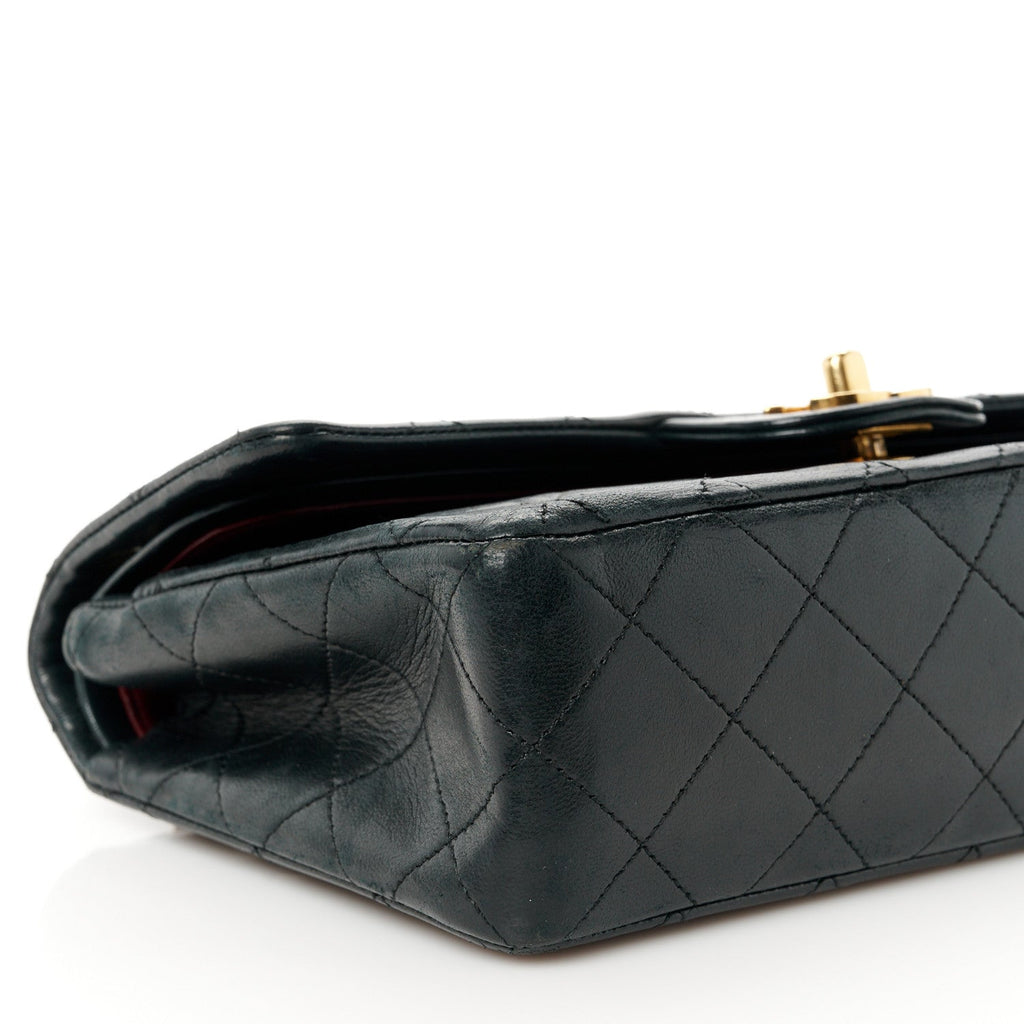 Lambskin Quilted Small Double Flap Black