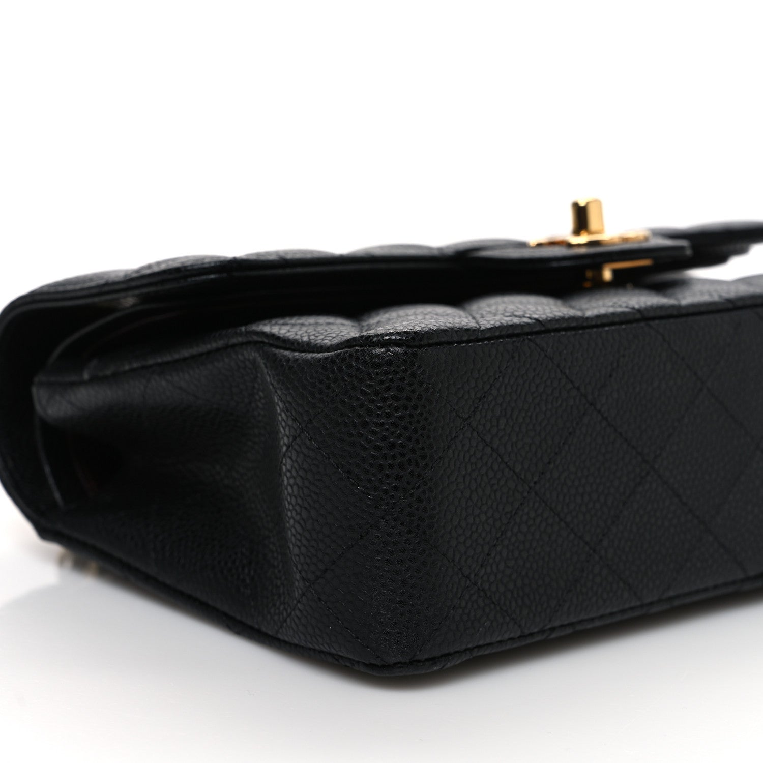 Caviar Quilted Small Double Flap Black