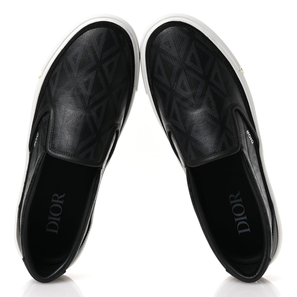 Canvas CD Diamond Mens Slip On Sneakers 45 Black