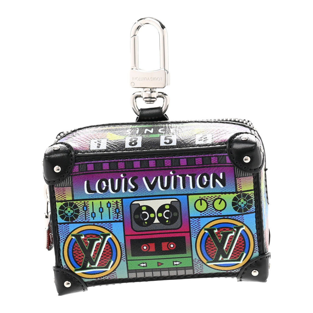 Calfskin LV Stereo Bag Charm Multicolor