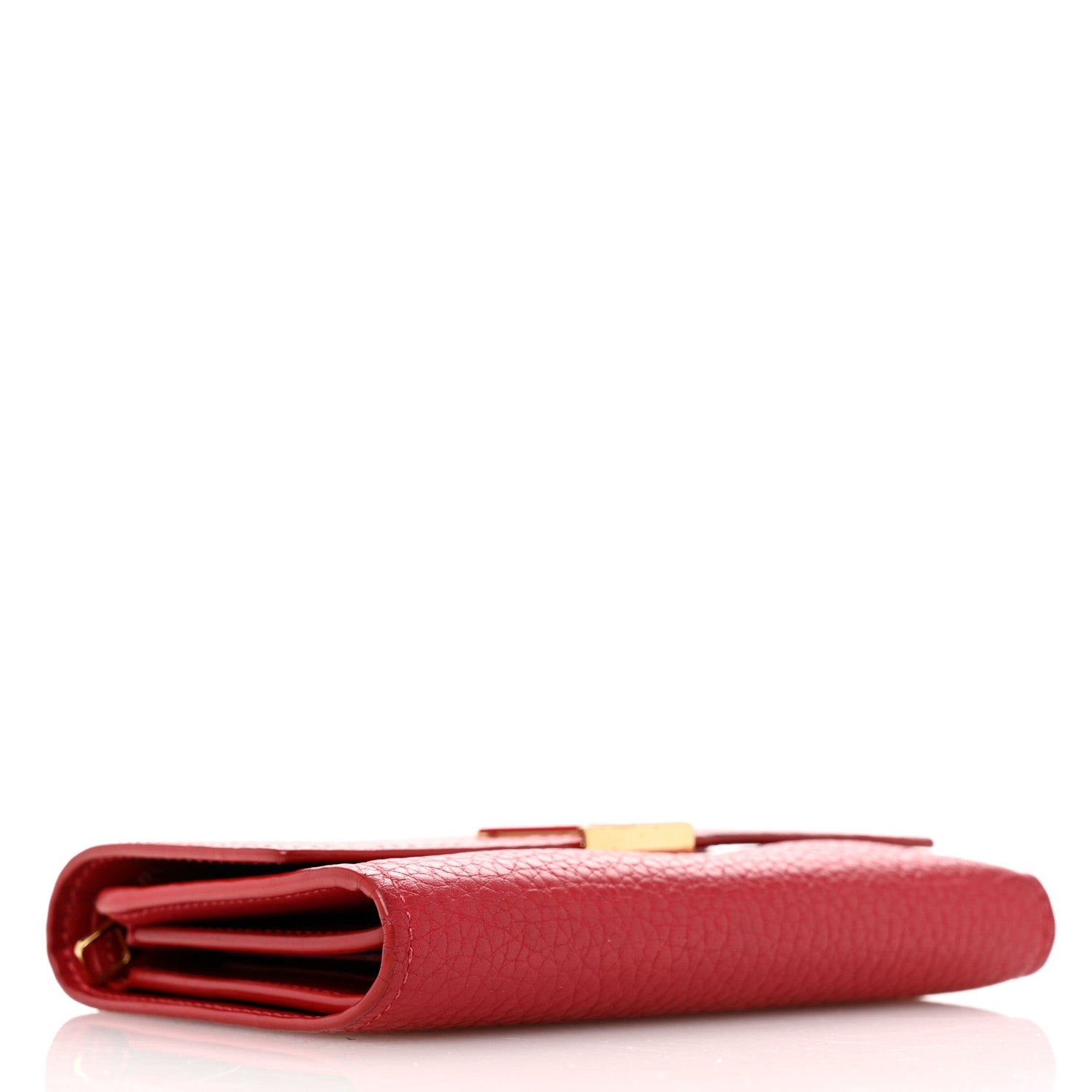 Taurillon Capucines Compact Wallet Rubis