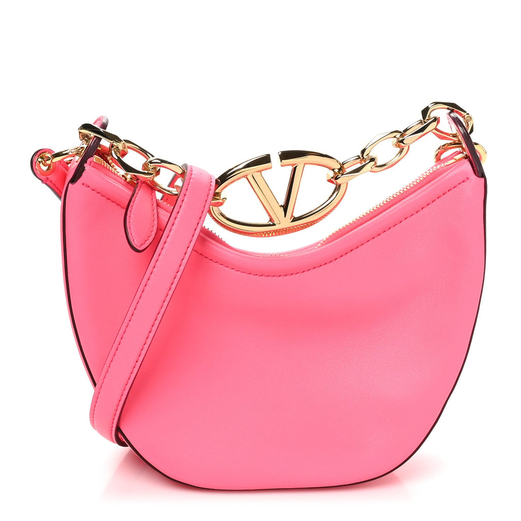 Nappa Small Vlogo Moon Hobo Bag Pink