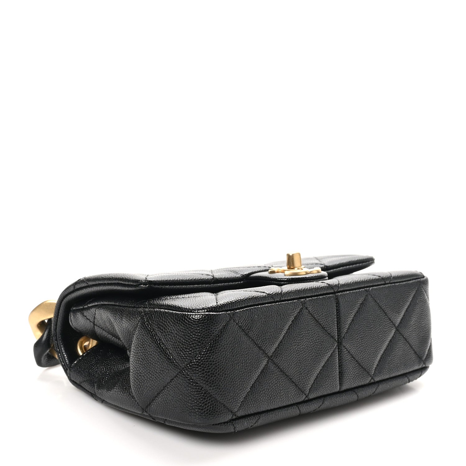 Caviar Quilted Funky Match Mini Flap Black
