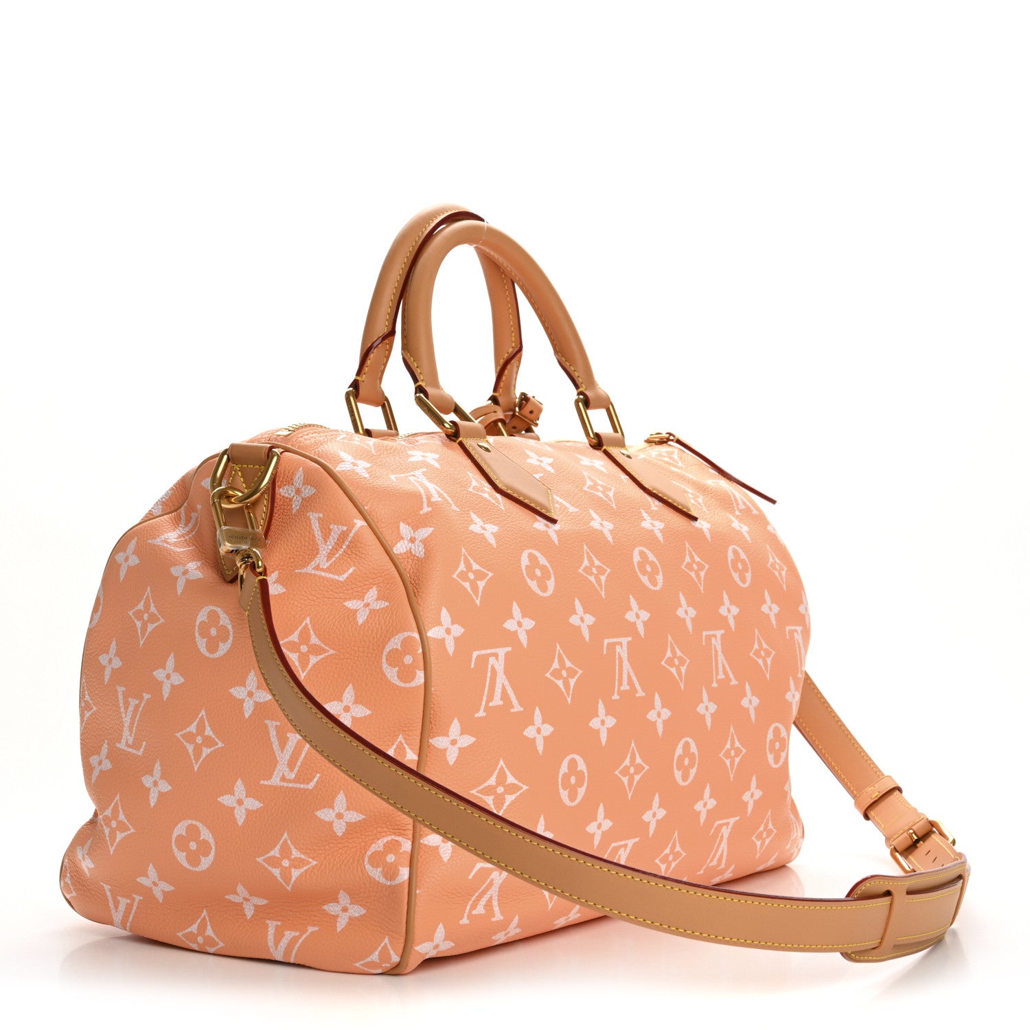 Calfskin Monogram Speedy P9 Bandouliere 40 Summer Peach