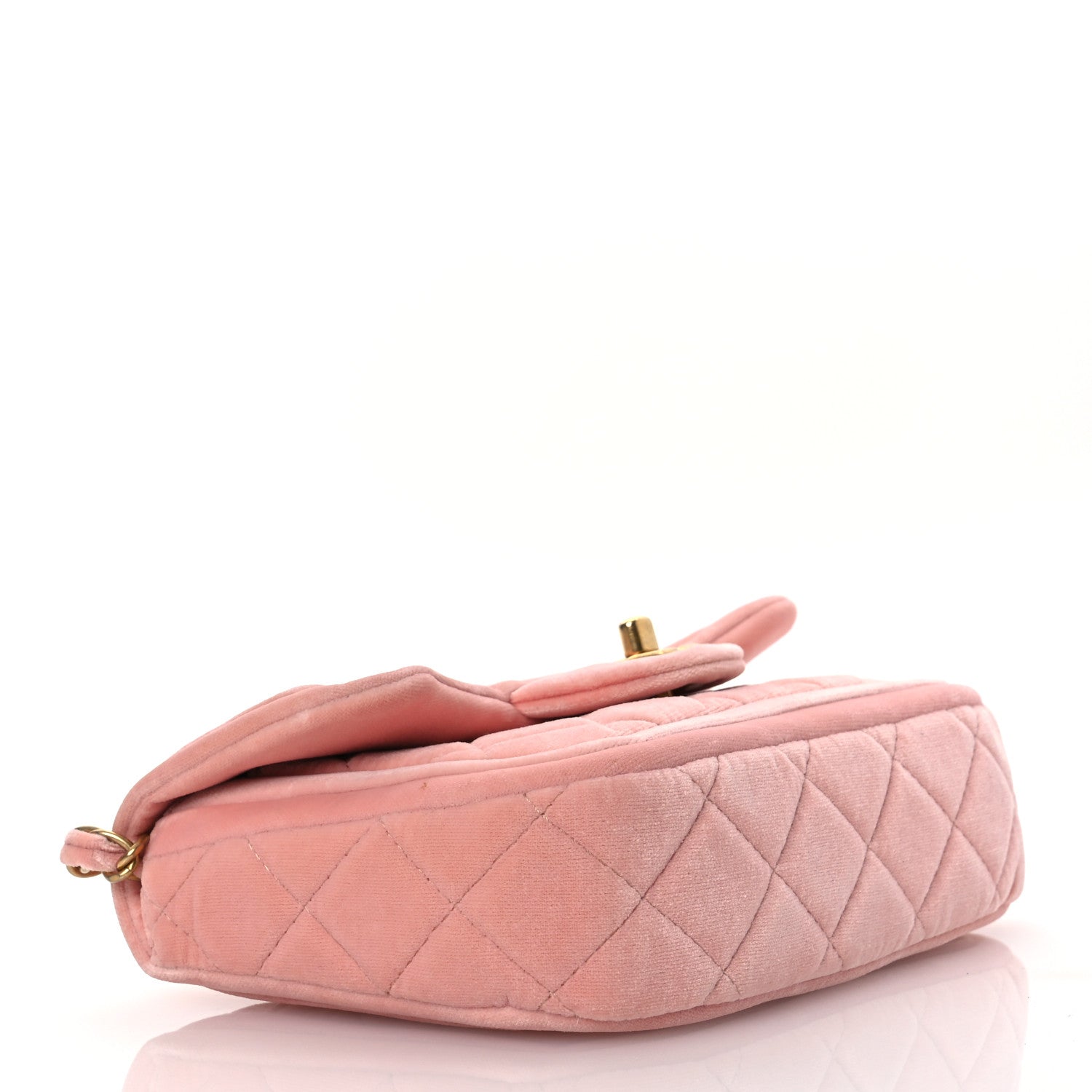 Velour Quilted Mini Double Frame Flap Rose