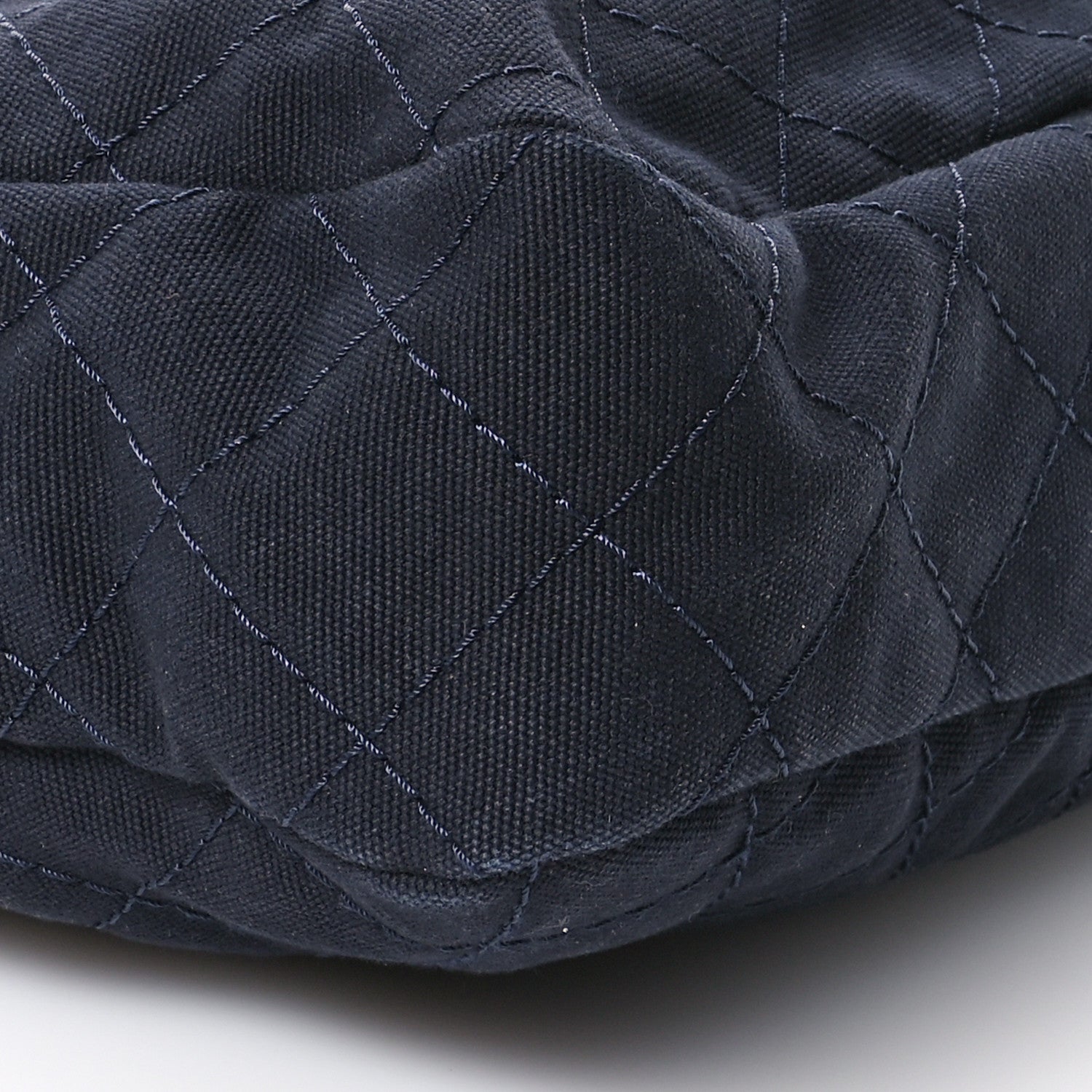 Canvas Quilted La Pausa Large Shopping Tote Navy