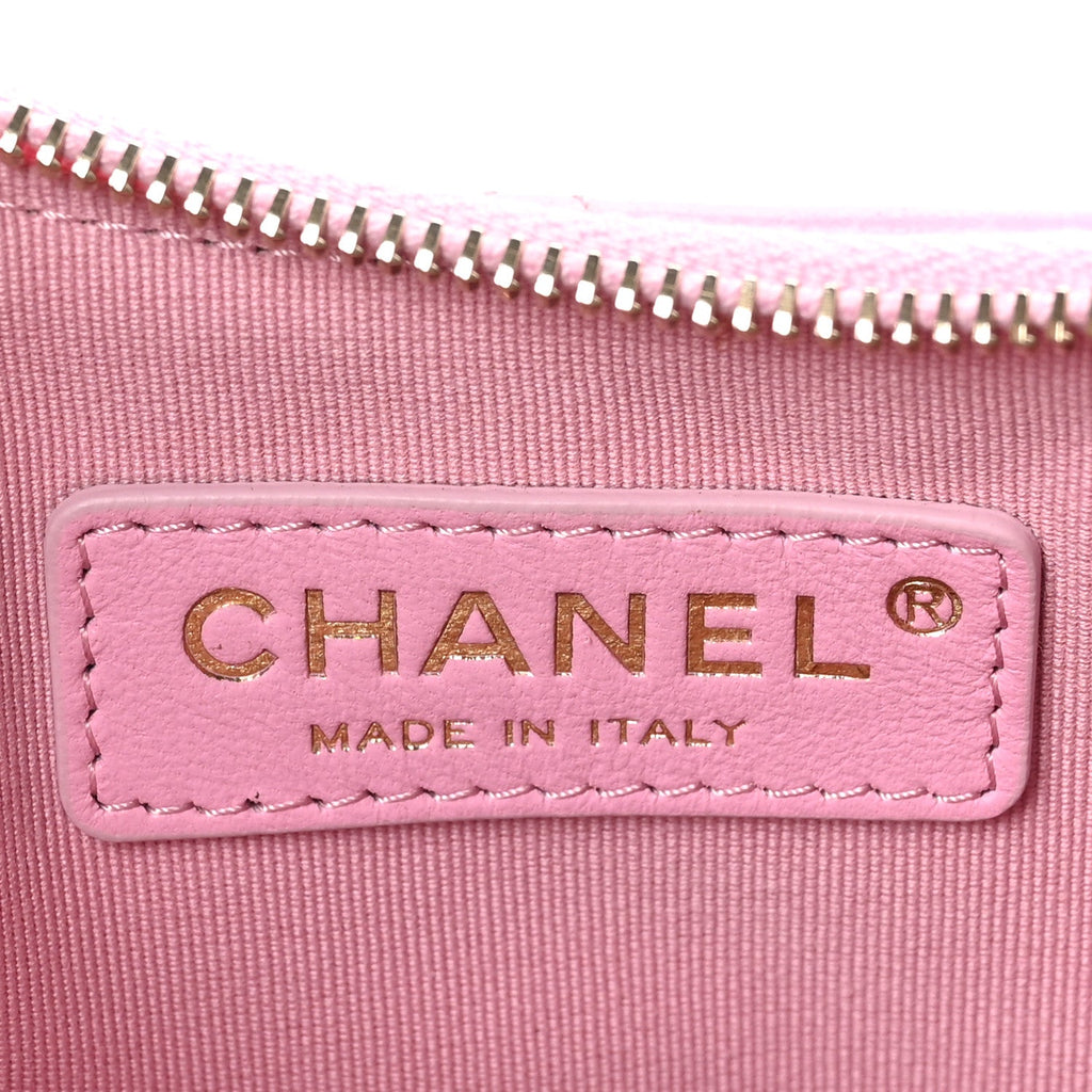 Lambskin Quilted Small Hobo Bag Pink