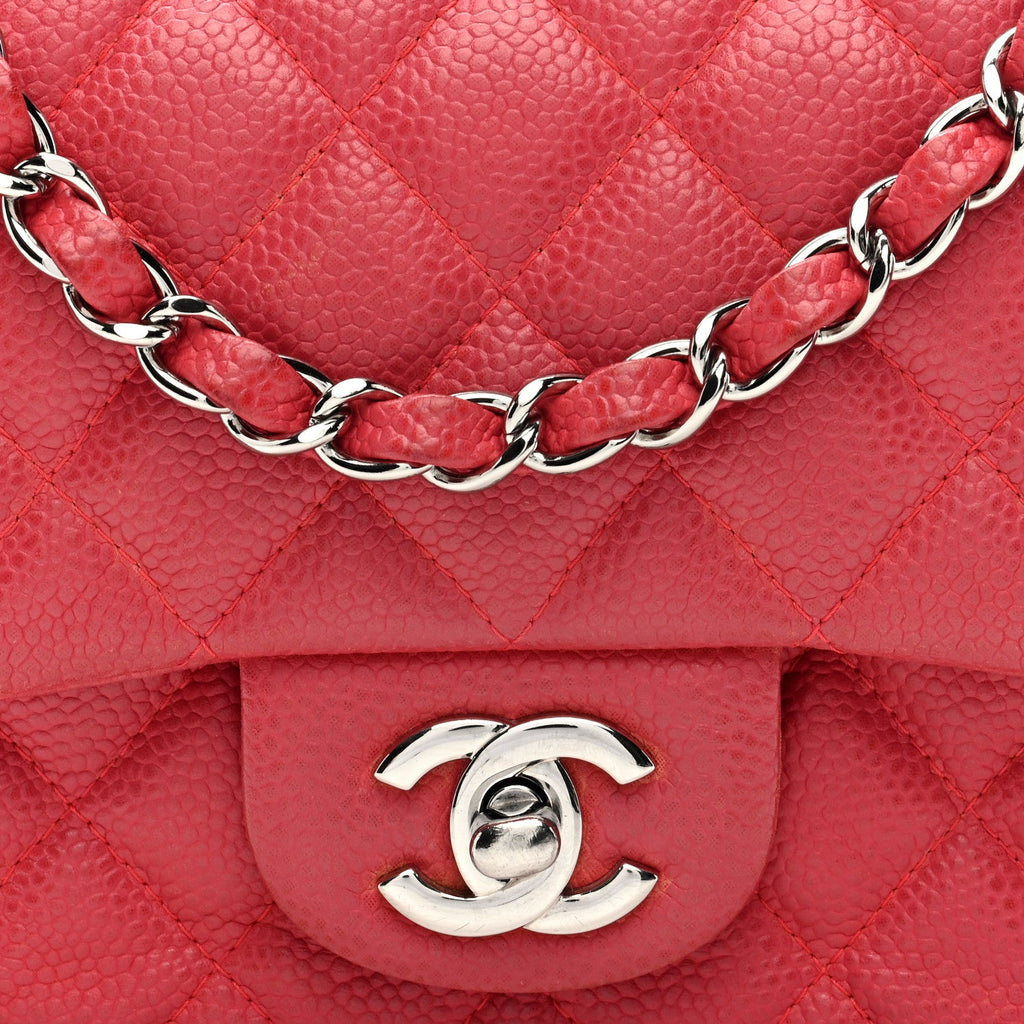 Caviar Quilted Mini Square Flap Pink
