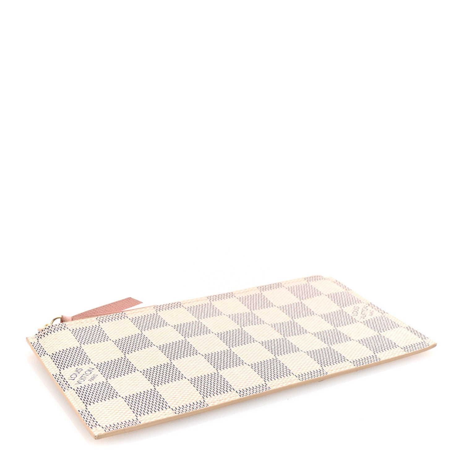 Damier Azur Felicie Chain Wallet Zippered Insert Rose Ballerine