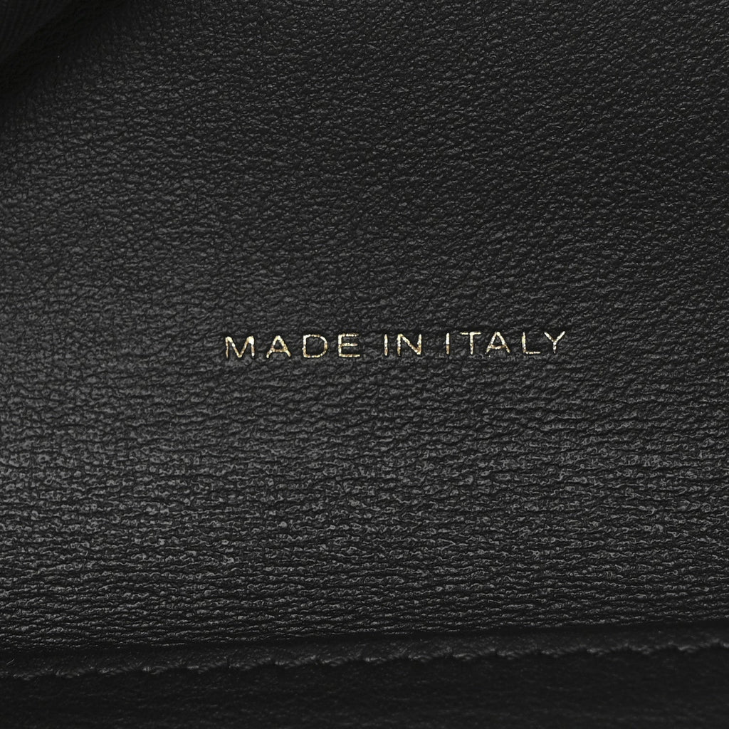 Calfskin Crocodile Embossed Graffiti 2.55 Cocodile Reissue Compact Wallet Black Gold