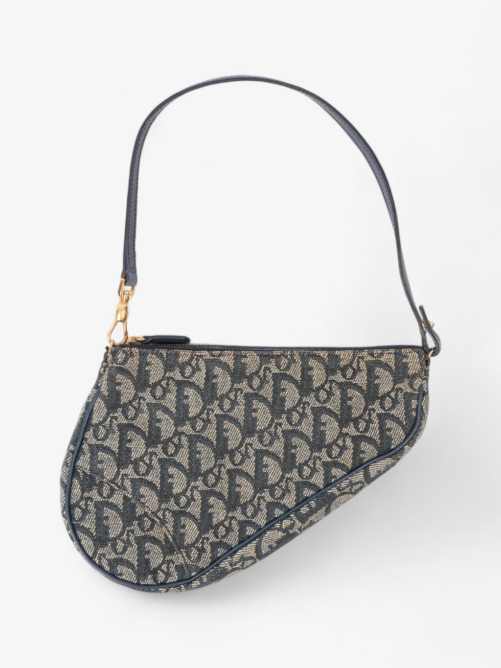 Christian Dior Saddle Pouch Blue Oblique Canvas