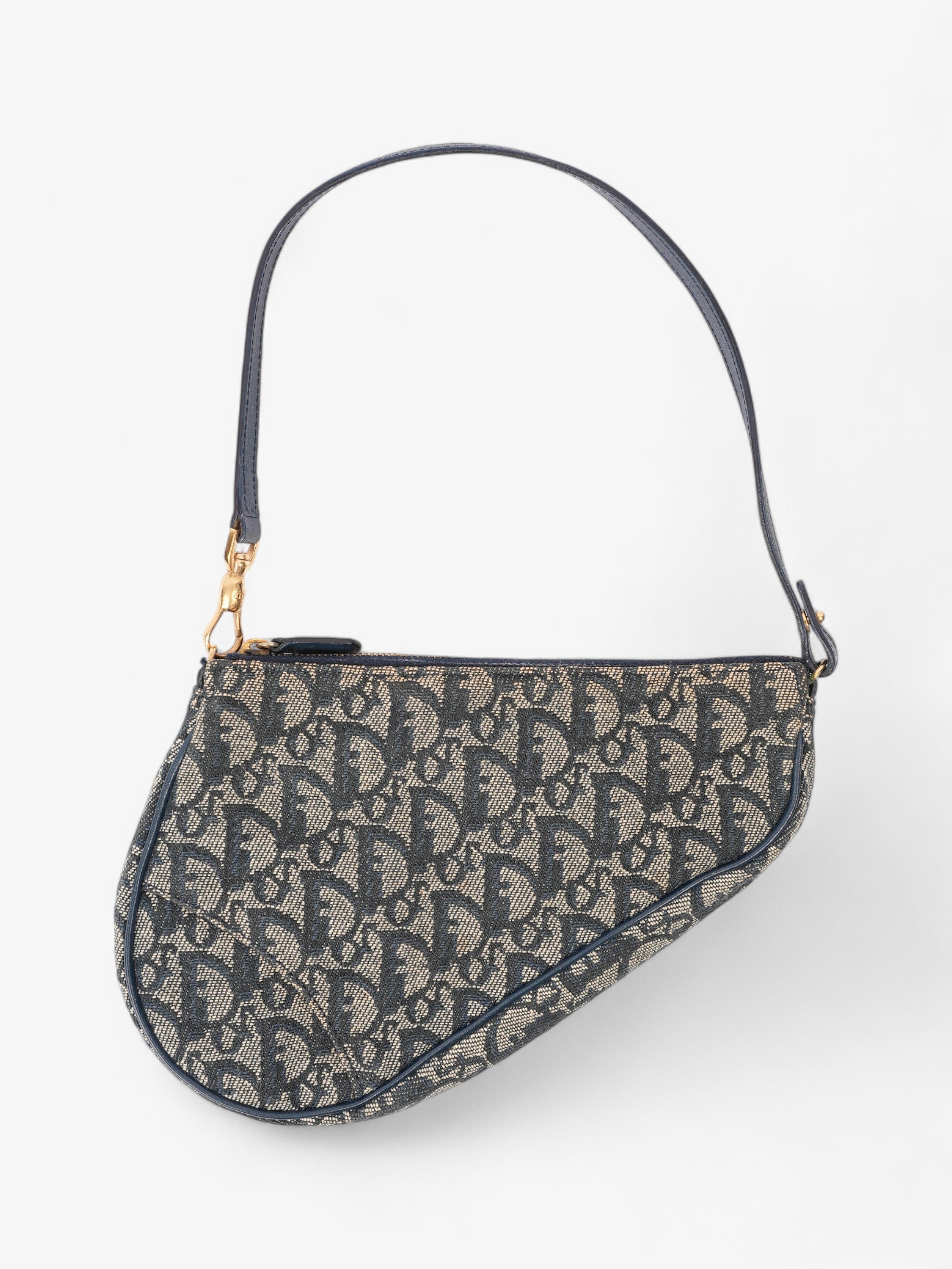 Christian Dior Saddle Pouch Blue Oblique Canvas