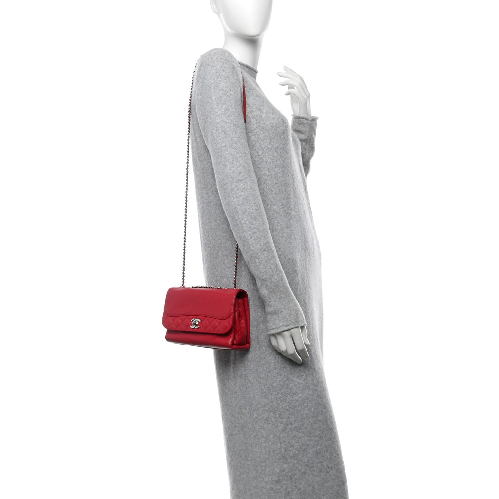 Calfskin Mini Tramezzo Flap Red