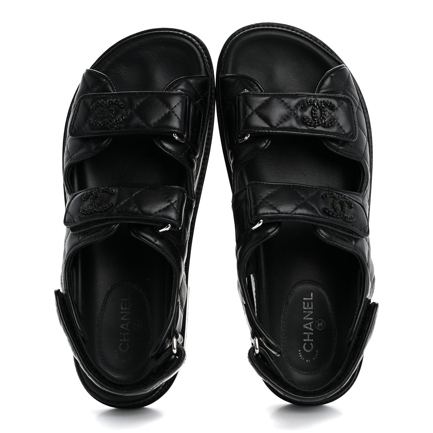 Lambskin Velcro Dad Sandals 38 So Black