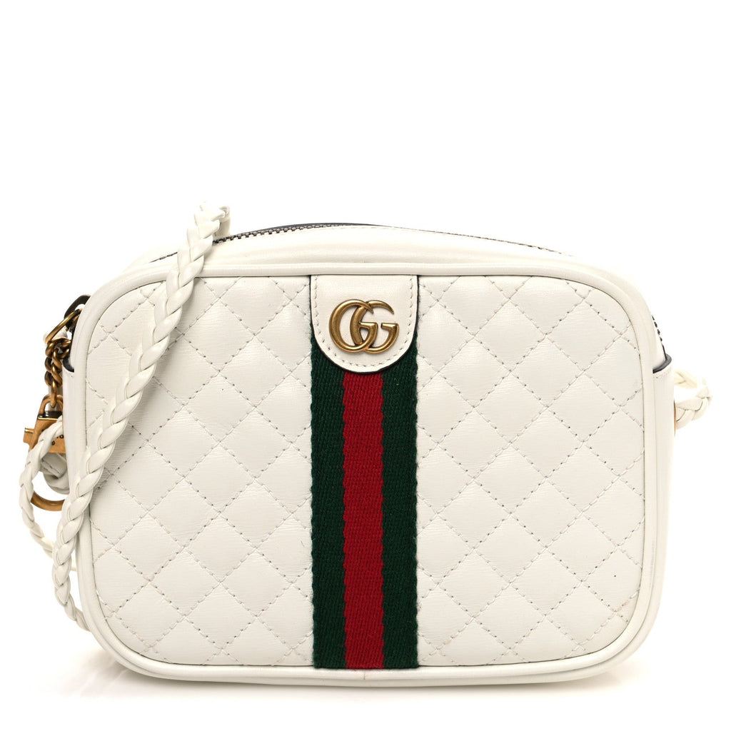 Calfskin Web Trapuntata Mini Shoulder Bag Off White