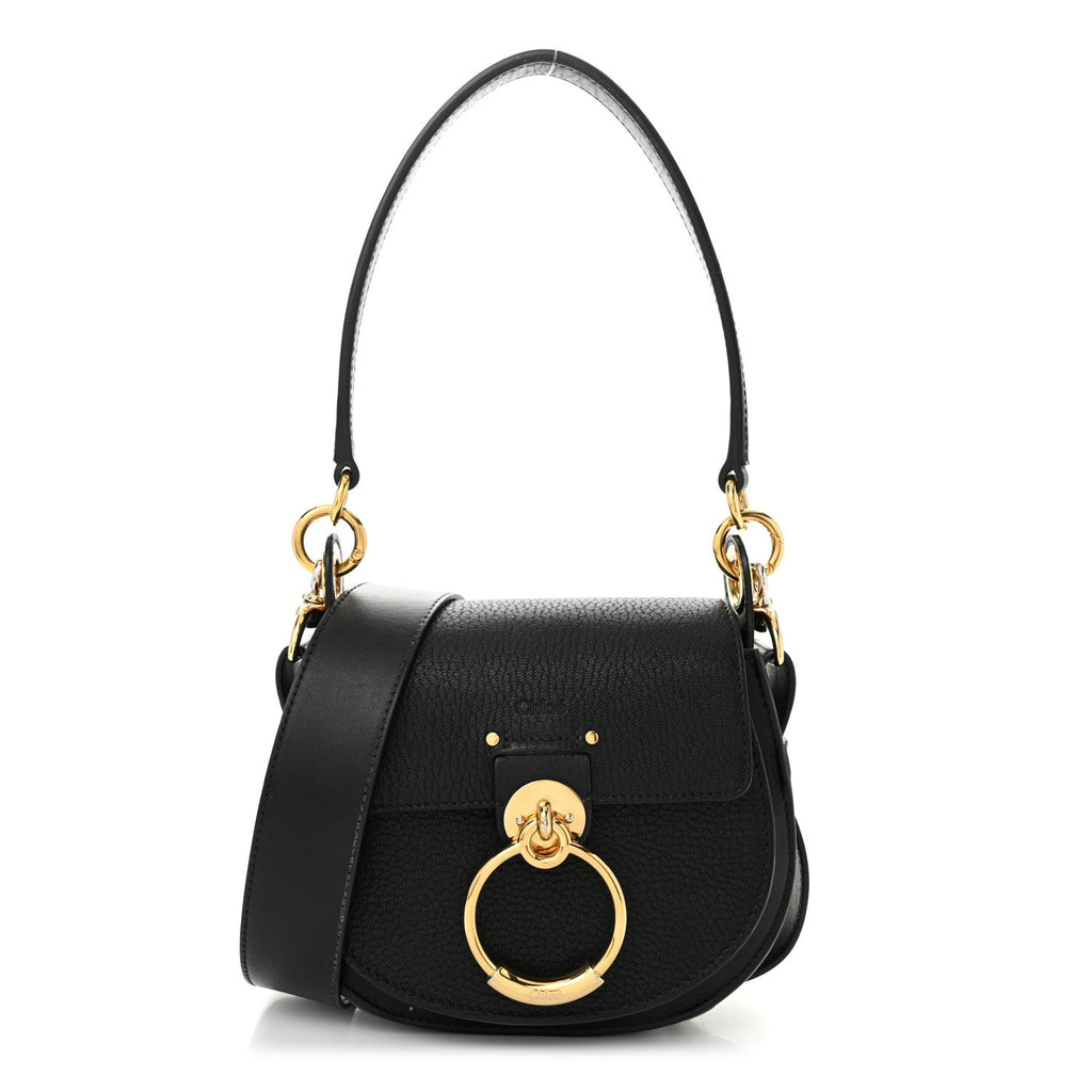 Grained Lambskin Small Tess Bag Black
