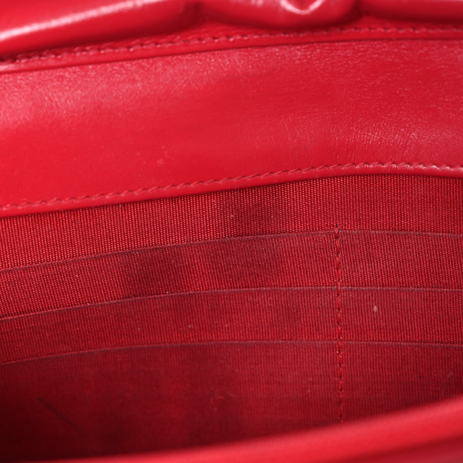 Patent Calfskin Quilted Boy Wallet On Chain WOC Red