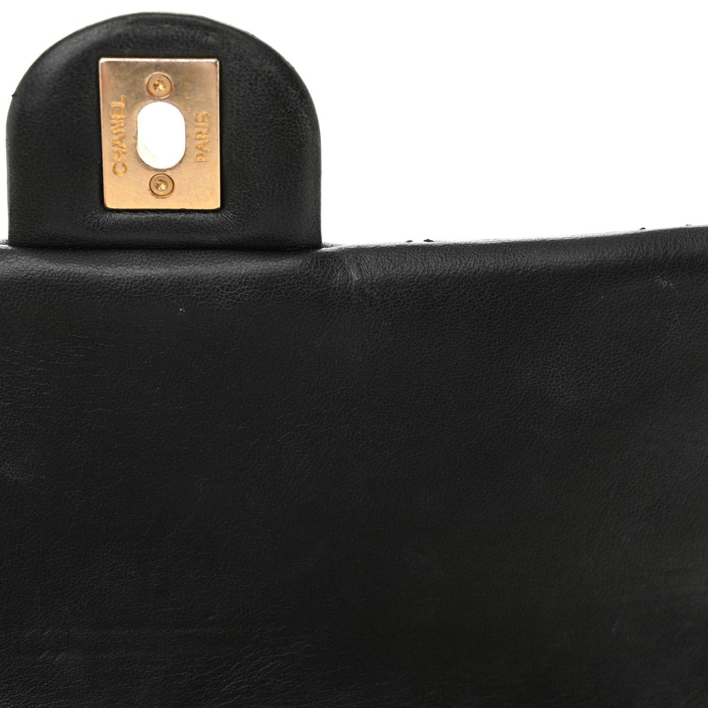 Lambskin Quilted Small Pillow Crush Flap Black