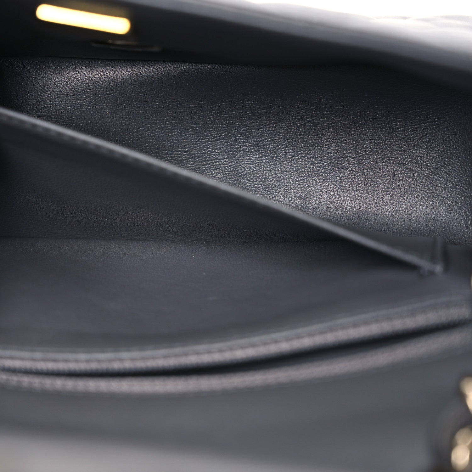 Lambskin Quilted Mini Rectangular Flap Dark Grey