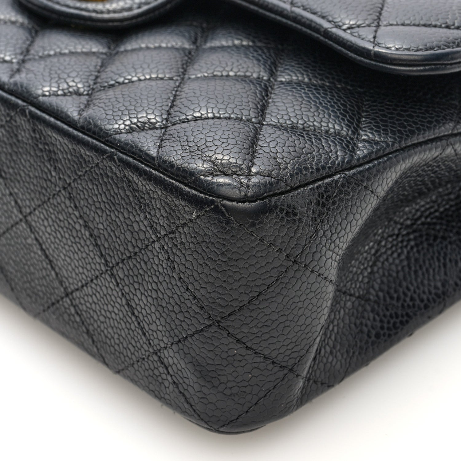 Caviar Quilted Small Double Flap Black