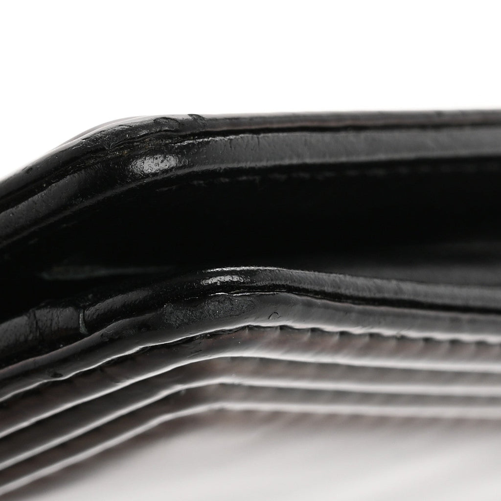Glazed Calfskin Boy Yen Wallet Black