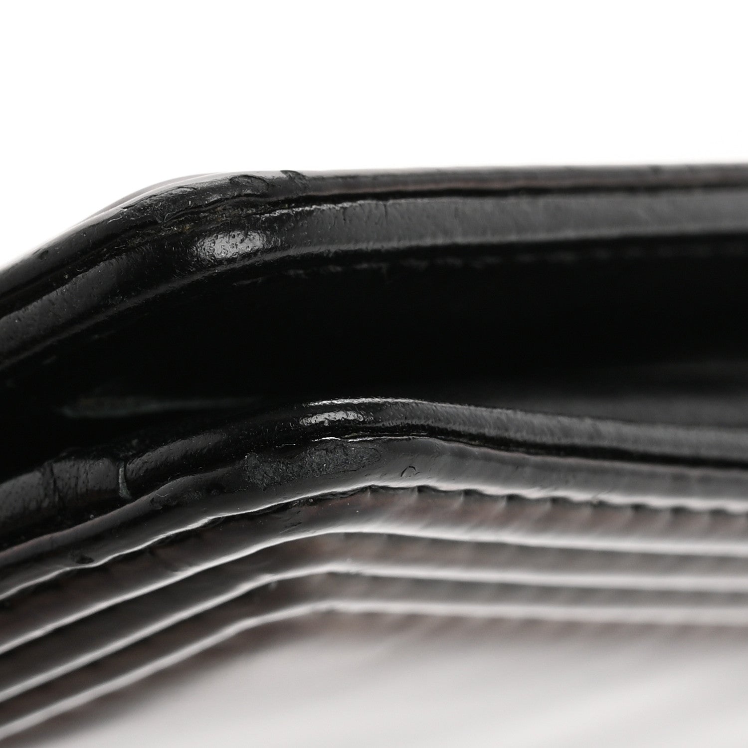 Glazed Calfskin Boy Yen Wallet Black