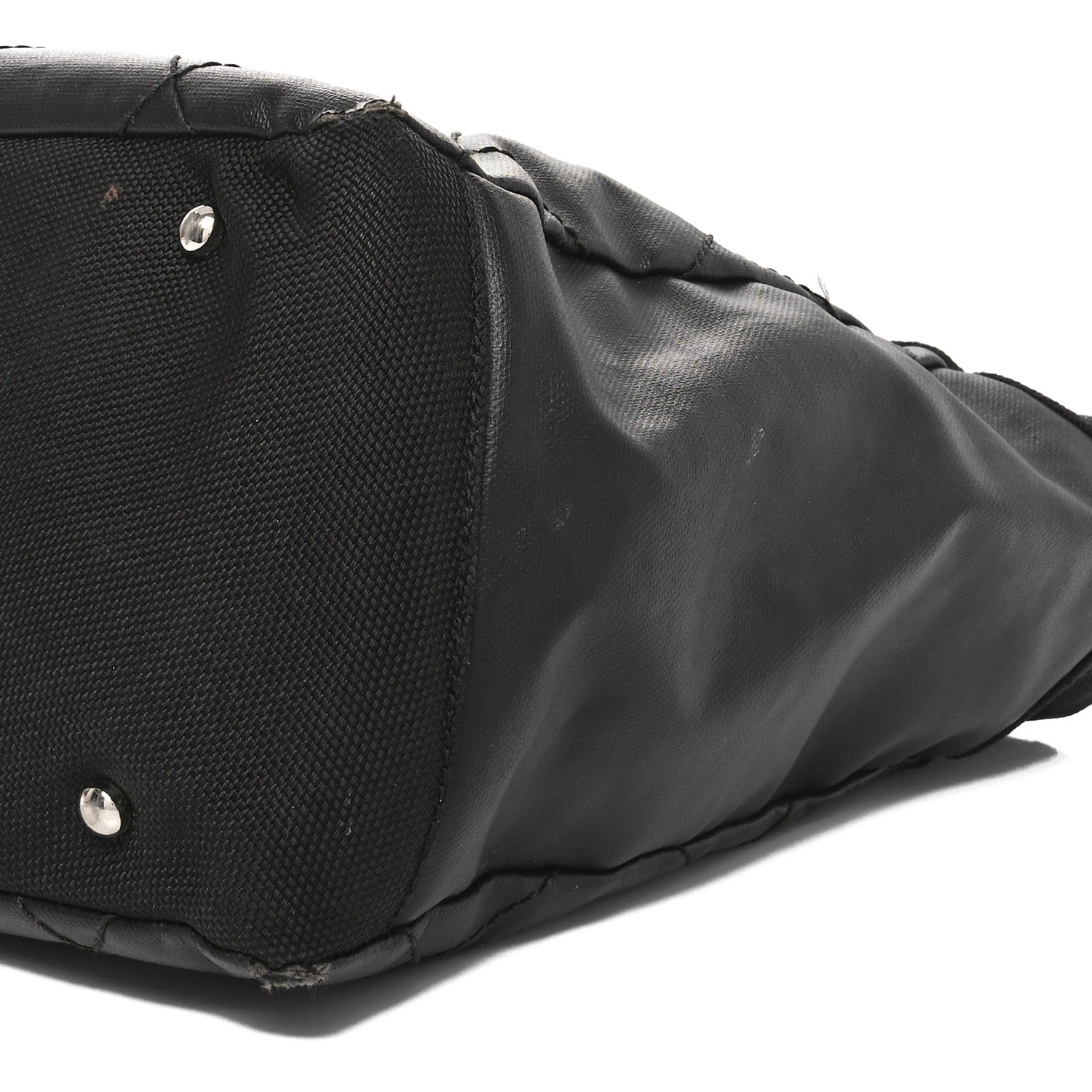Coated Canvas Quilted Large Paris Biarritz Tote Black