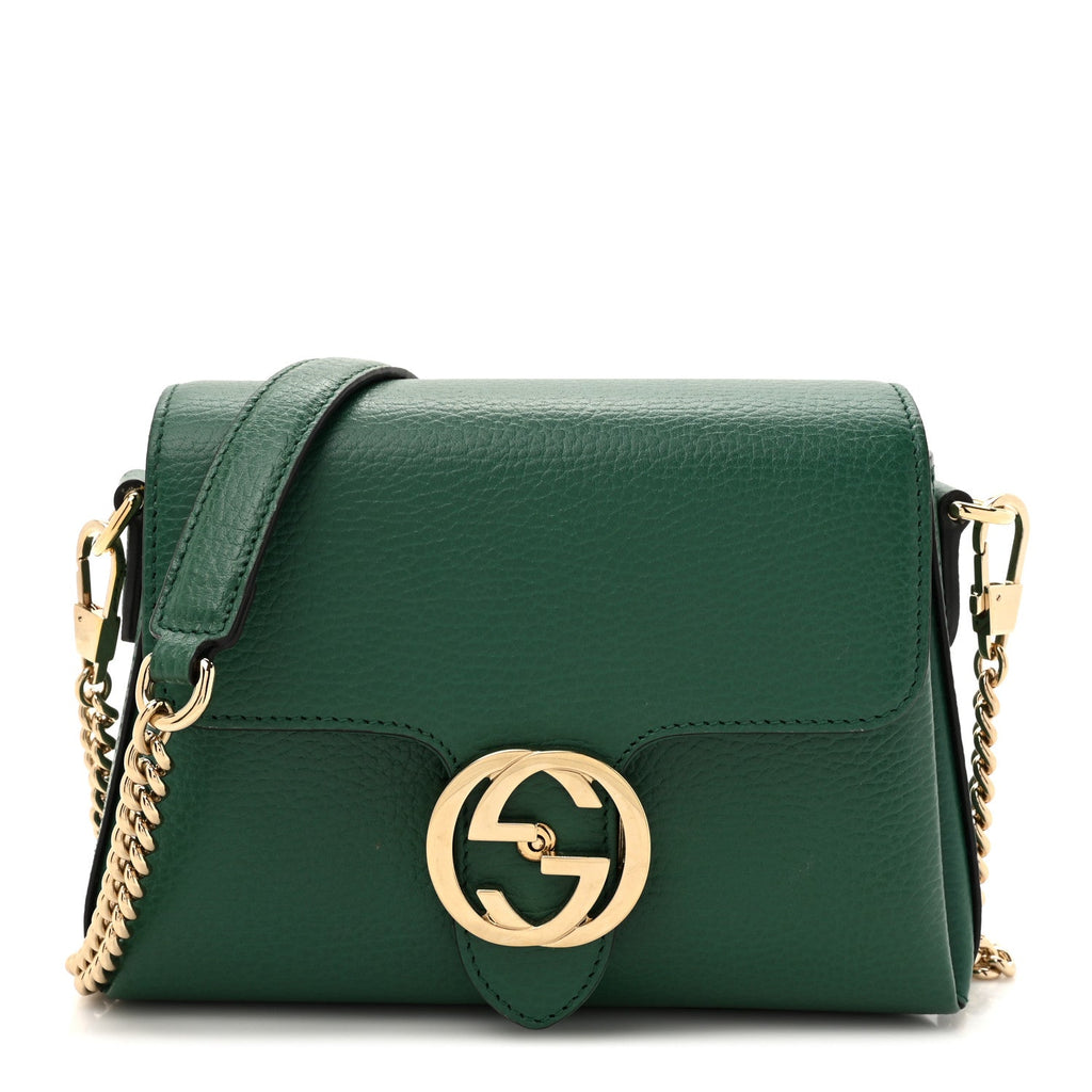 Dollar Calfskin Interlocking G Crossbody Bag Emerald