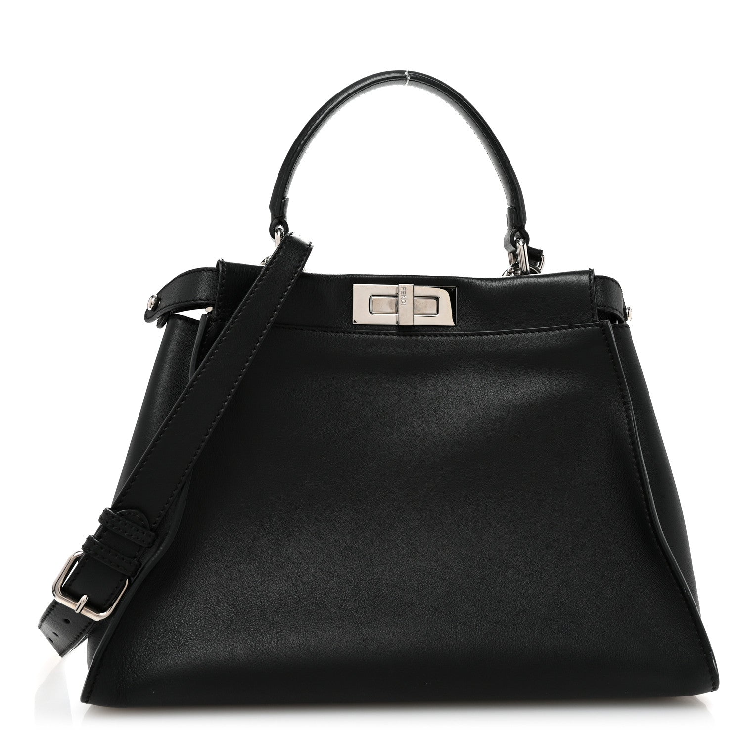Vitello Seta Snakeskin Crocodile Monster Eyes Medium Peekaboo Iconic Satchel Black Girasole