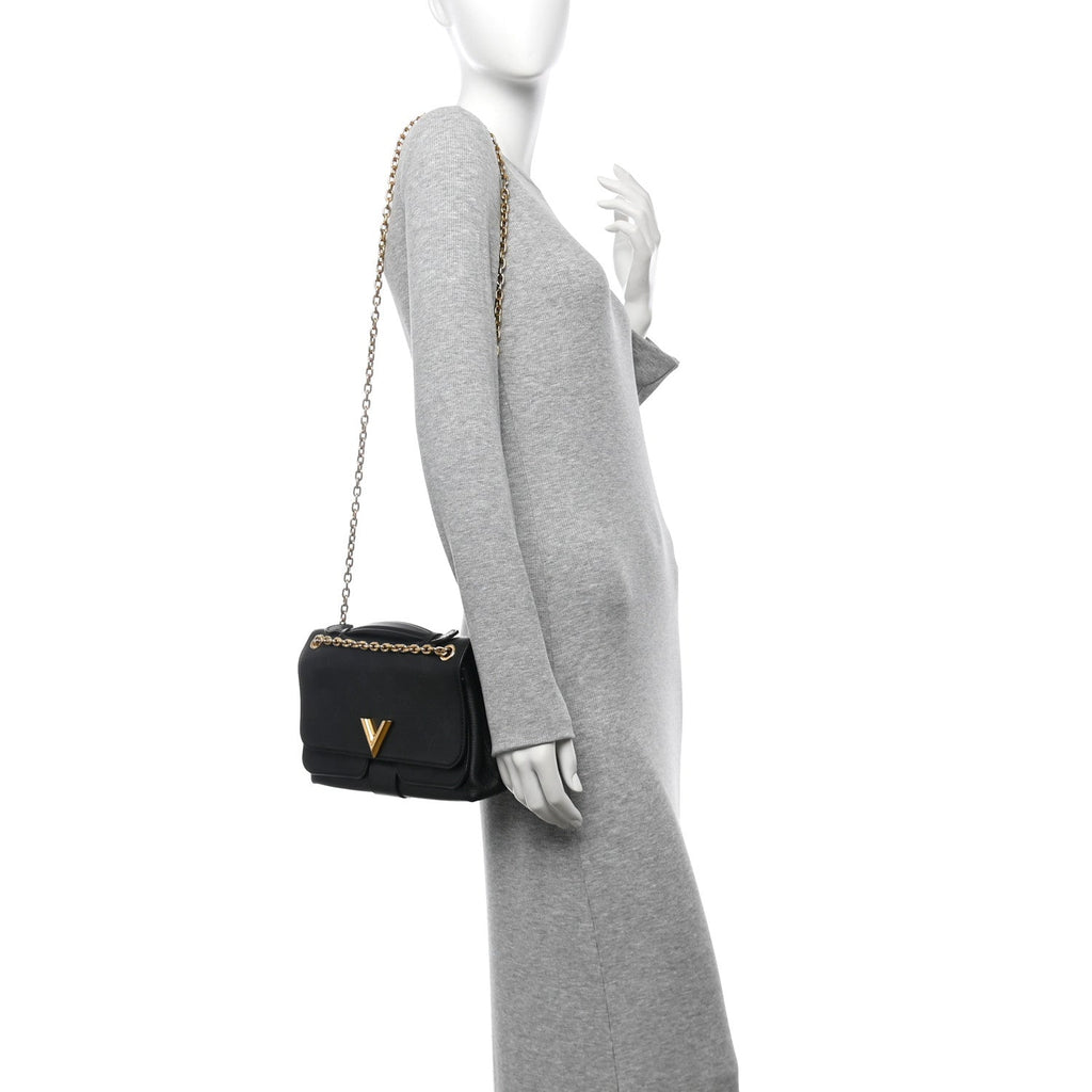 Monogram Cuir Plume Ecume Very Chain Bag Black