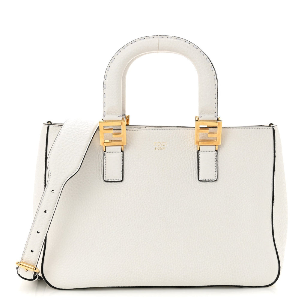 Cuoio Romano Selleria Small FF Tote White Ice