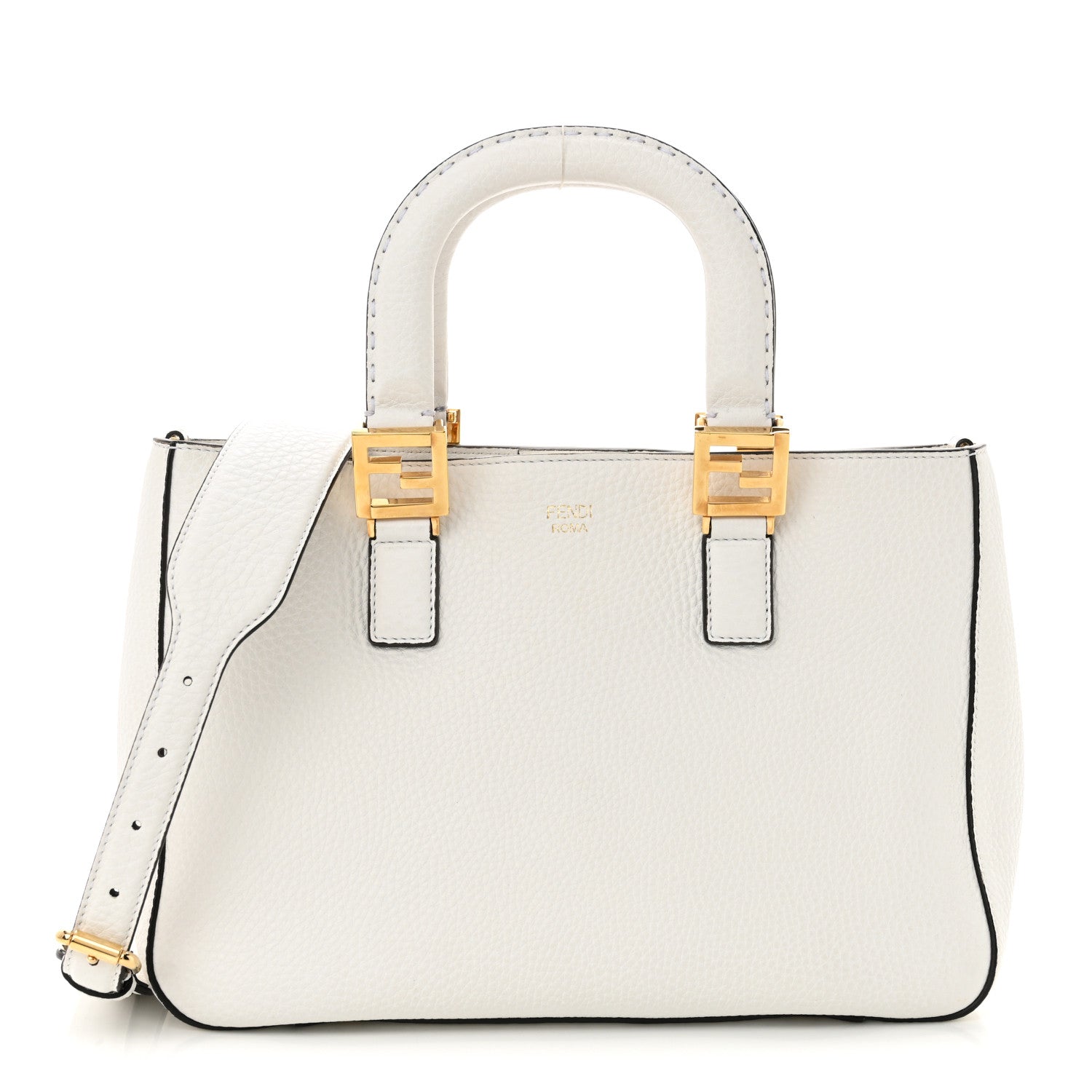 Cuoio Romano Selleria Small FF Tote White Ice