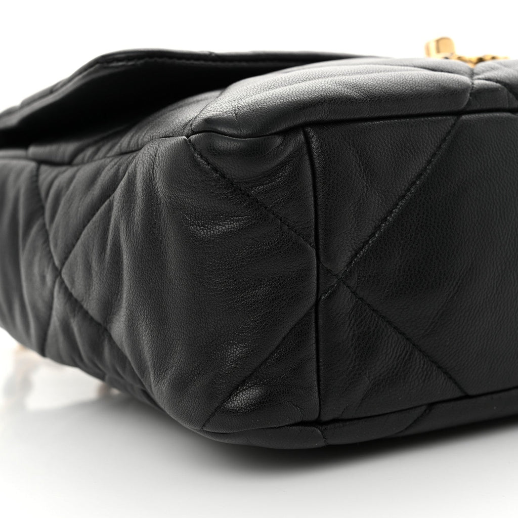 Goatskin Quilted Large Chanel 19 Flap Black