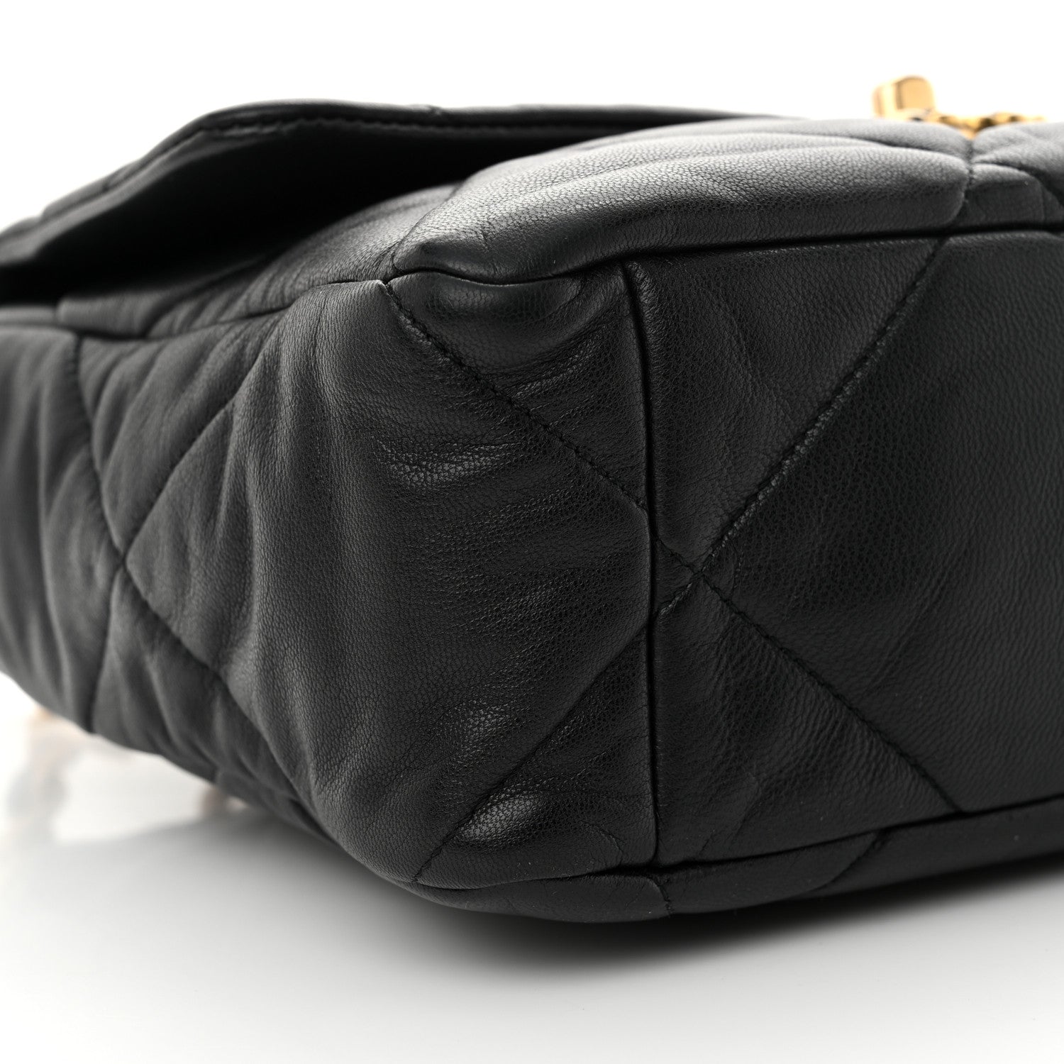 Goatskin Quilted Large Chanel 19 Flap Black