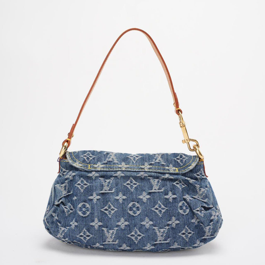 Louis Vuitton Pleaty Vintage Monogram Mini Denim Handbag