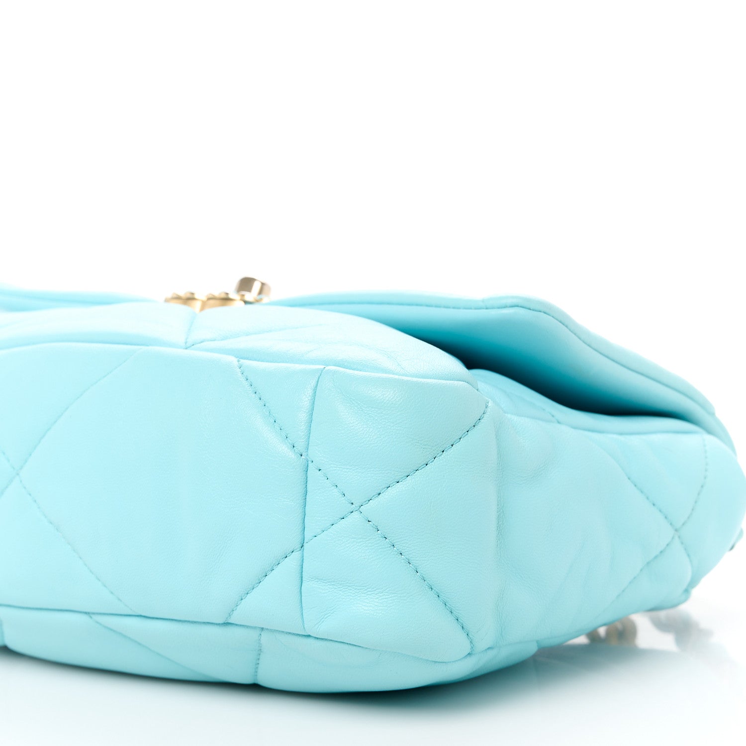 Lambskin Quilted Medium Chanel 19 Flap Light Blue
