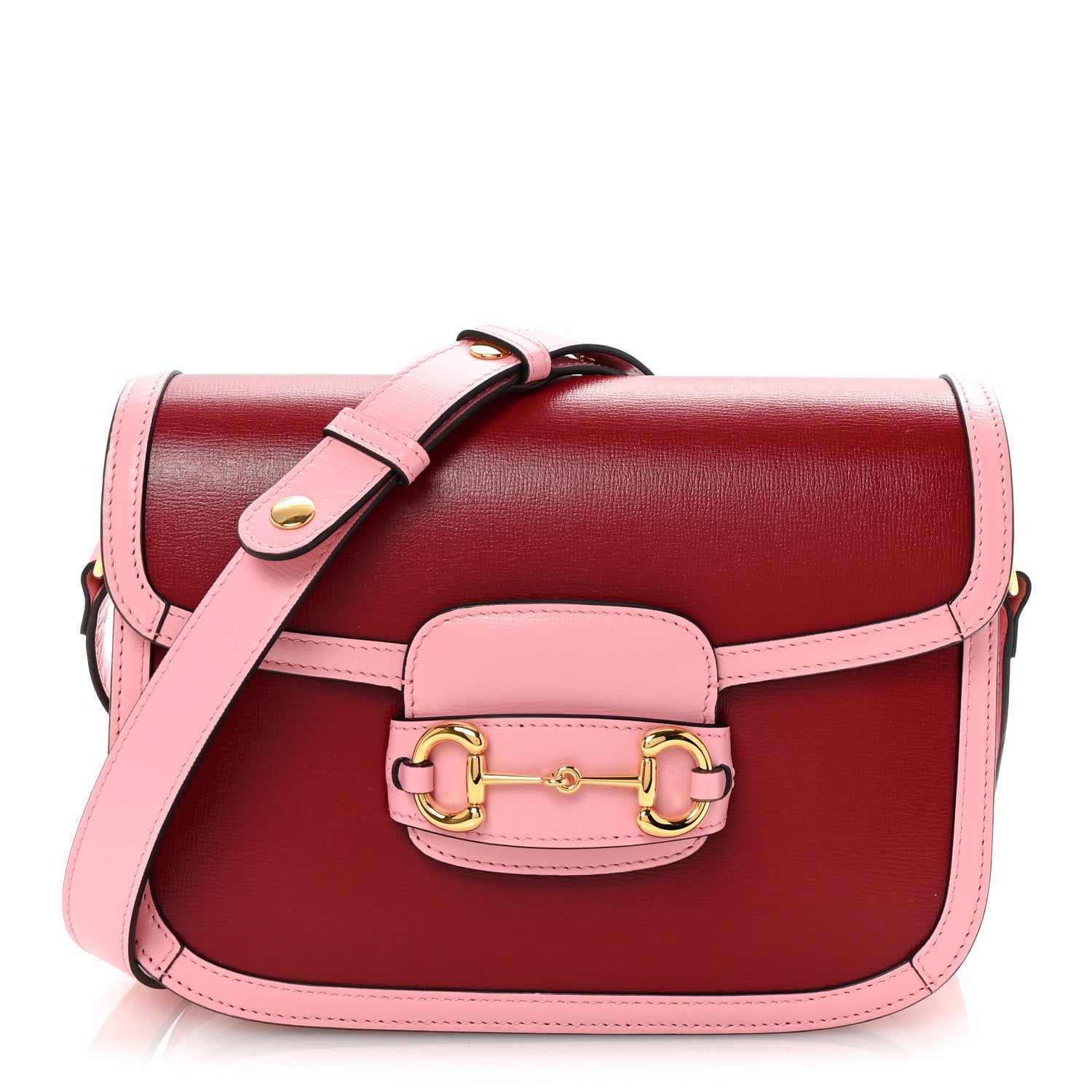 Azalea Calfskin Horsebit 1955 Shoulder Bag New Cherry Red Wild Rose